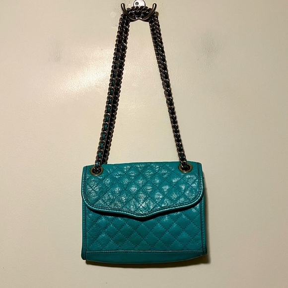 Rebecca Minkoff turquoise Quilted Affair shoulder Bag purse adjustable strap - Picture 1 of 7